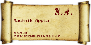 Machnik Appia névjegykártya